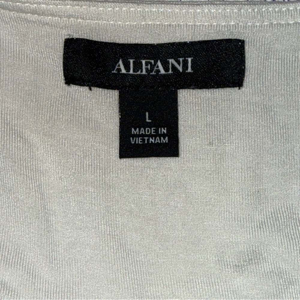 Alfani Black White Ombre Tee L Abstract Brushstroke Short Sleeve - Picture 5 of 8